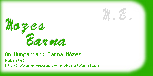 mozes barna business card
